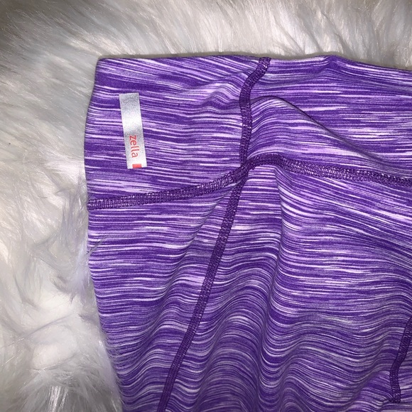 Zella Workout Capri: Purple + White, Mesh, Sz M - Picture 4 of 4
